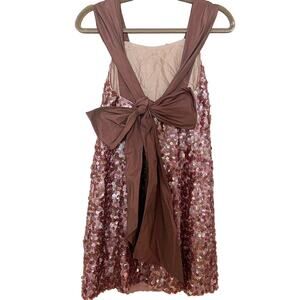 BCBGMaxAzria Rose Pink Sequin Mini Dress with Bow Back